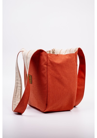 Fabric Craft Bag Omuz Çantası Duck Kumaş Astarlı Büyük Boy Günlük Tote Kırmızı