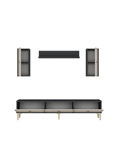 Tvr1897atg - Alfa Tvr180 Tv Ünitesi Takım , Tv Sehpası Antrasit - Traverten - Gold 180cm Tvr1897atg - Alfa Tvr180 Tv Ünitesi Takım , Tv Sehpası Antrasit - Traverten - Gold 180cm