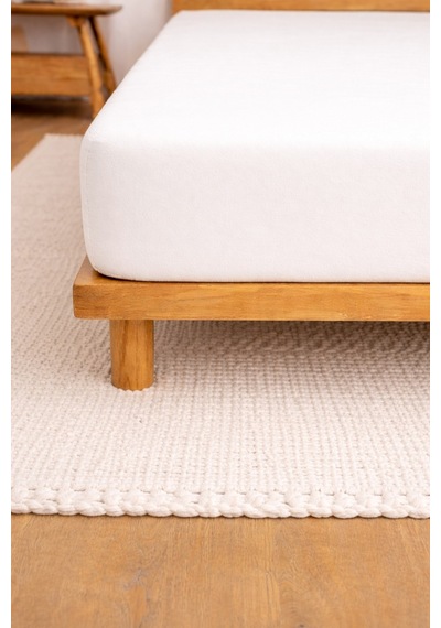 Bessy Penye Fitted Lastikli Çarşaf %100 Pamuk Kumaş Tek Çift Kişilik Battal King Size Beyaz