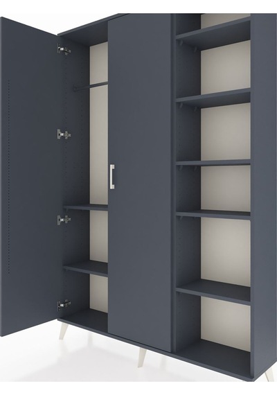 Arges Dolap 7 Raflı 2 Kapaklı Tek Askılı 132x30x195 Antrasit-antrasit/antrasit Antrasıt/antrasıt Arges Dolap 7 Raflı 2 Kapaklı Tek Askılı 132x30x195 Antrasit-antrasit/antrasit Antrasıt/antrasıt