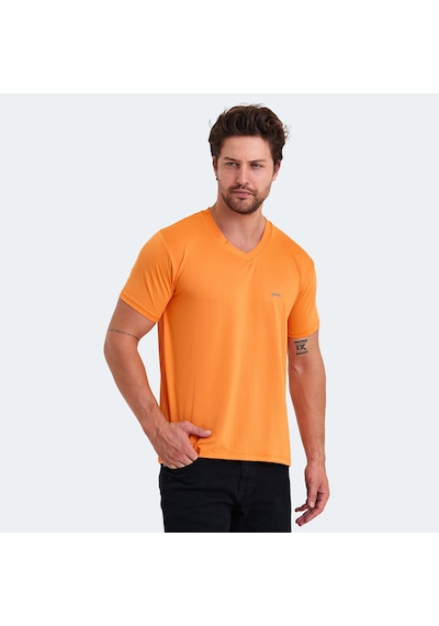 Slazenger KATRIINA Erkek V Yaka Turuncu Tişört