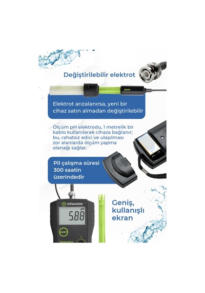 Milwaukee Mw101 Profesyonel Ph Metre Laboratuvar Ve Endüstriyel Kullanım İçin
