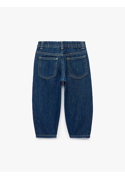 Koton Pamuklu Beli Ayarlanabilir Lastikli Balon Form Denim Pantolon Dark Indıgo 7wmb40002td Koyu İndigo Koton Pamuklu Beli Ayarlanabilir Lastikli Balon Form Denim Pantolon Dark Indıgo 7wmb40002td Koyu İndigo