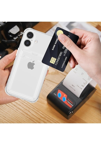 Teknomoda Apple Uyumlu iPhone Xr Kılıf Kartlıklı Anti Şok Korumalı Şeffaf Silikon Füme Koyu Şeffaf Acık Siyah Füme