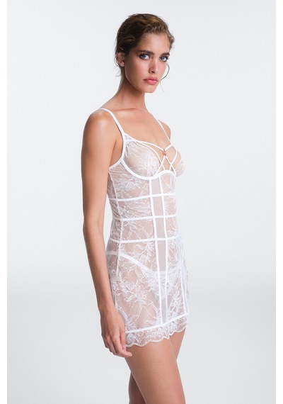 Kırık Beyaz Scarlett Dantelli Balensiz Babydoll