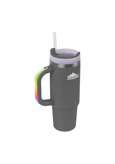 Led Işıklı Kulplu Pipetli Termos - 900 Ml Antrasit