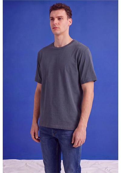 Freemen Erkek Oversize Tişört Nefes Alan Yumuşak Dokulu Terletmeyen Rahat Kalıp Basic-399 Gri
