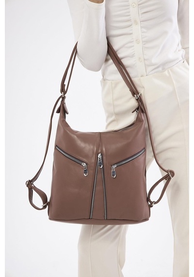 Derinss Leather Derinss Dkb501 Hakiki Deri Kadın Kahverengi Sırt Ve Omuz Çantası 001