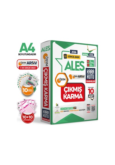 2026 ALES Sayısal-Sözel-TM ÖSYM Çıkmış Karma Kara Kutu 10lu Deneme Paketi Türkiye Geneli D. Çözümlü