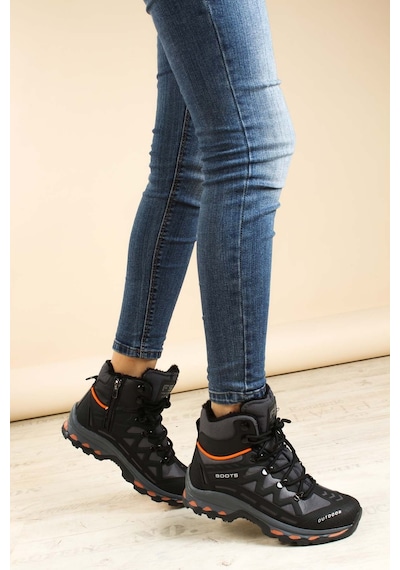 Fast Step Kadın Bot Siyah - Turuncu