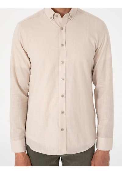 Pierre Cardin Erkek Bej Gömlek Desenli 50307025-vr011 Bej