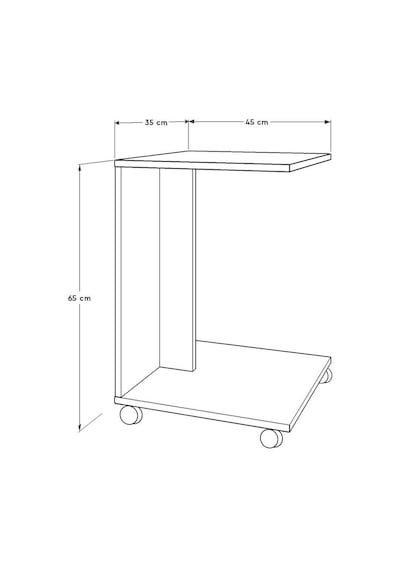 Çok Amaçlı Tekerlekli C Koltuk Sehpası-florida Meşe 35x65x45 Cm Meşe