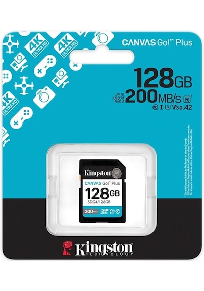 Kingston 128gb Sdxc Canvas Go+ 200mb/s Sdg4/128gb