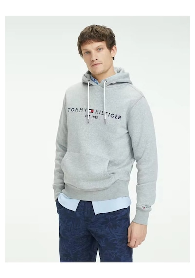 Tommy Hilfiger Kapşonlu Sweatshirt Gri