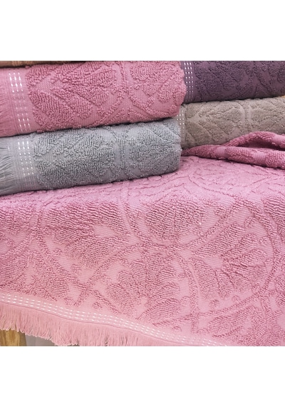 Bilmar Bukle Jakarlı Saçaklı Gonca Desenli El Ve Yüz Havlusu 50 X 90 Cm X 6 Adet Çok Renkli