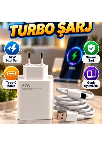 67w Çift Turbo Şarj Seti Type-c Lightning Kablo Quick Charge 5.0