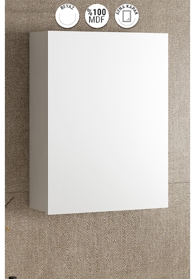 Yıldız Asma 45 Cm Beyaz Mdf Aynalı Banyo Üst Dolabı Beyaz Yıldız Asma 45 Cm Beyaz Mdf Aynalı Banyo Üst Dolabı Beyaz
