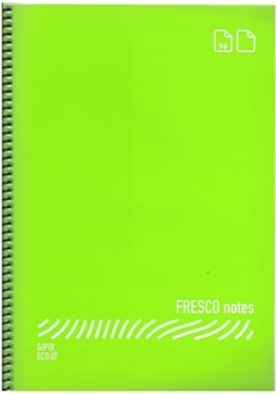 Gıpta Fresco Spiralli Plastik Defter A4 72 Yp Kareli Yeşil