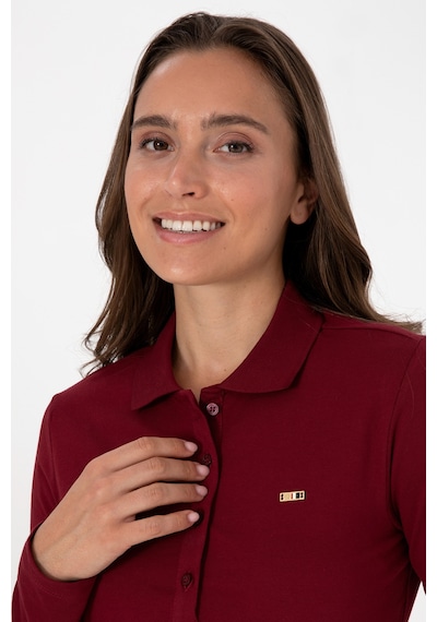U.S. Polo Assn. Kadın Bordo Basic Polo Yaka Sweatshırt 50313593-VR014