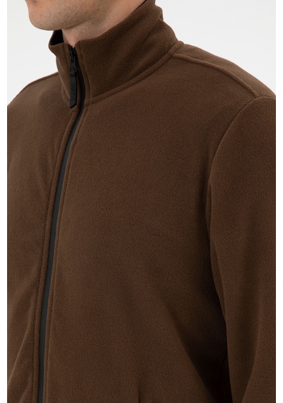 U.S. Polo Assn. Erkek Regular Fit Kahverengi Polar Örme Hırka 50313779-VR029