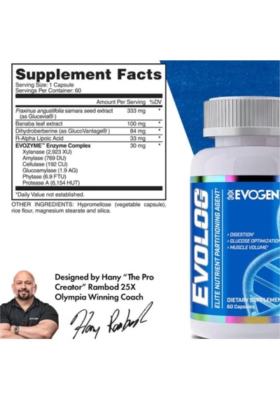 Evogen Evolog Glucose Dihydroberberine Gda Mass Gainer & Weight Gainer Supports Digestion Glucose Op Aromasız