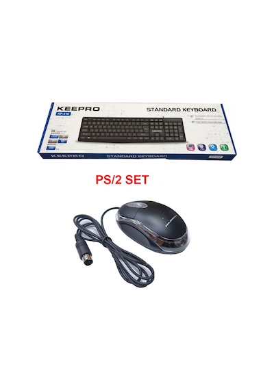 Ps2 Girişli Klavye Mouse Set Eski Yuvarlak Tip Ps2 Mouse Klavye Seti Optik