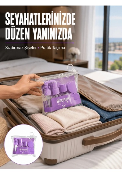 Ers 5 Parça Seyahat Kişisel Bakım Seti Şişe Sprey Krem Kutulu Yeni Nesil Çok Renkli