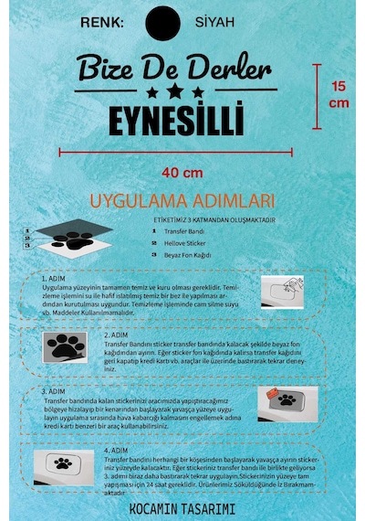 Giresun Eynesil Özel Araç Çıkartma Giresun Bize De Derler Eynesilli40x15 Cm Araç Stickerı 40 CM - Siyah