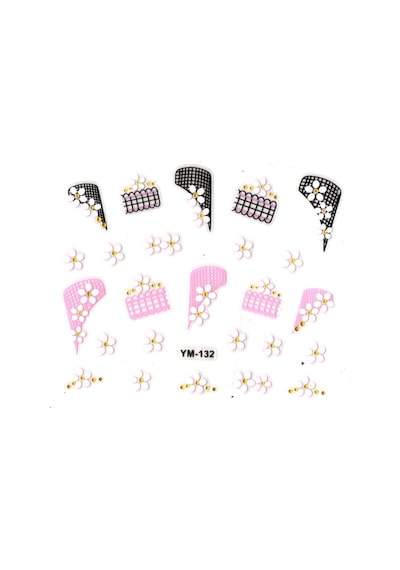 Limmy Tırnak Süsleme Sticker Nail Art Ym-132 - 6x5 Cm - Desenli Çiçek