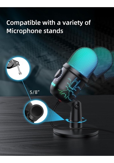 Oyun Mikrofonu, Pc, Mac, Ps4/5 İçin Usb Bilgisayar Mikrofonu, Stüdyo Kaydı İçin Kondenser Podcast Mikrofon, Youtube,