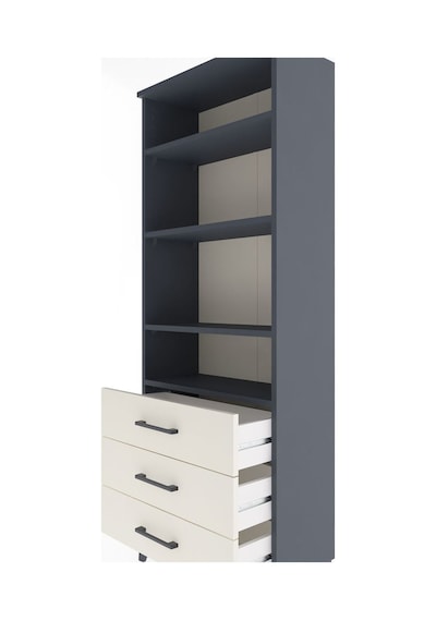 Arges Dolap 4 Raflı 3 Çekmeceli 60x30x163 Antrasit-aytaşı Antrasit