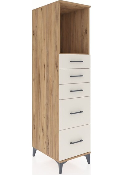 Kronos Dolap Tek Raflı 5 Çekmeceli 44x59x182 Çam-aytaşı Atlas Çam