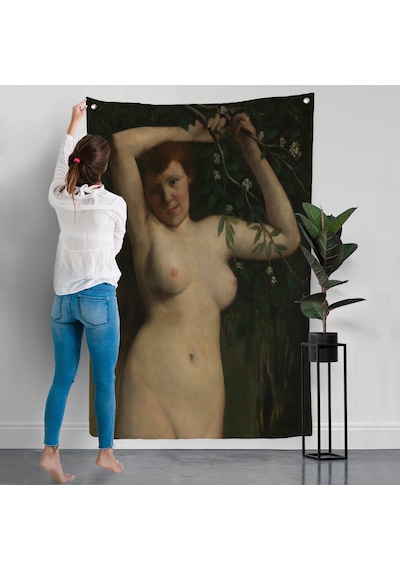 Gustave Courbet - Dallara Tutunan Nü Kadın Duvar Örtüsü-7364