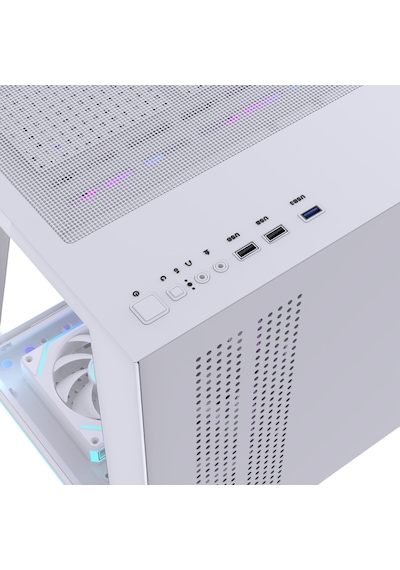 Orion Neon 6x Argb Fan Kumanda Ve Kontrolcü Micro Atx Boş Bilgisayar Kasası Beyaz