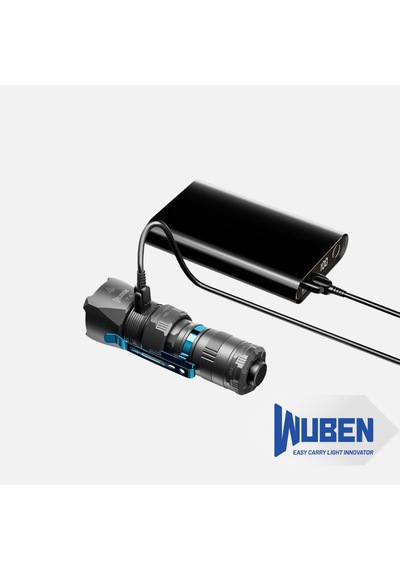 Wuben T4 Şarj Edilebilir Taktik El Feneri 850 Lümen, Type-c Şarjlı, Su Geçirmez Siyah