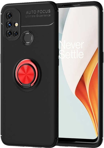 One Plus Nord N10 5G Kılıf Zore Ravel Yüzüklü Silikon Kılıf
