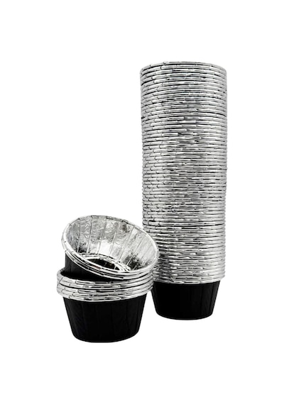 Silver Siyah Muffin Kek Kapsülü 50li Airfryer Uyumlu - V Kağıt Siyah Diğer