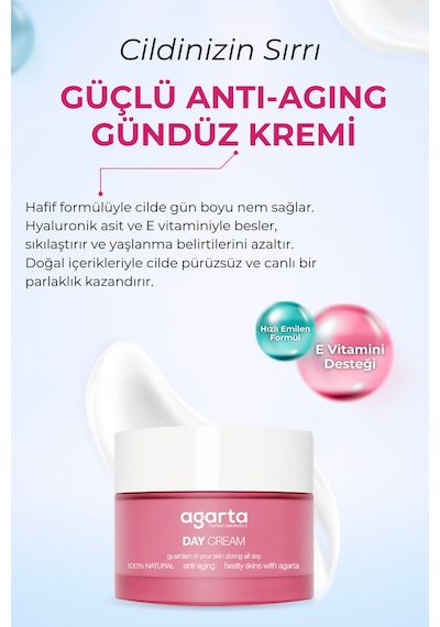 Agarta Doğal Su Bazlı Nemlendirici Gündüz Kremi 50 ML