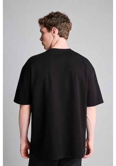 Defacto Kırışmaz Pamuklu Nefes Alabilen Oversize Tişört X3926az26aubk81 Siyah-bk81