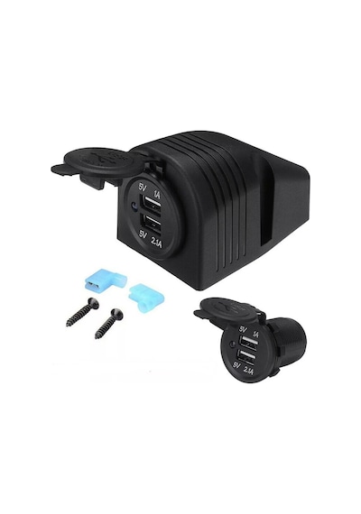 Araç Usb Şarj Cihazı 1a 2.1a Çift Girişli Şarj Söketi 12v 24v