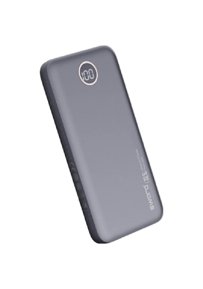 Sword 10f53 22.5w 10000 Mah Gri Usb Kablolu Hızlı Şarj Powerbank Qc3.0 Gri