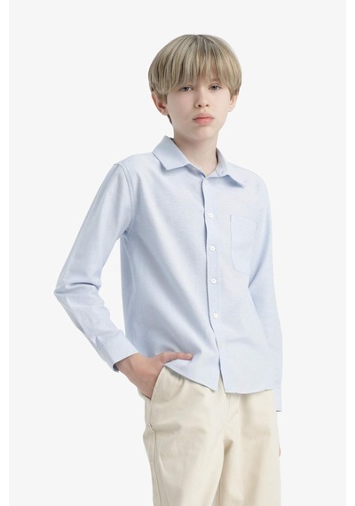 Defacto Erkek Çocuk Okula Dönüş Regular Fit Polo Yaka Oxford Uzun Kollu Gömlek F3268a825aube793 Mavi Defacto Erkek Çocuk Okula Dönüş Regular Fit Polo Yaka Oxford Uzun Kollu Gömlek F3268a825aube793 Mavi