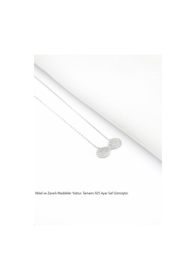 Brezza Lusso Jewelry Timeless Series Zirkon Taşlı Gümüş Ebedi Döngü Kolyesi Gümüş