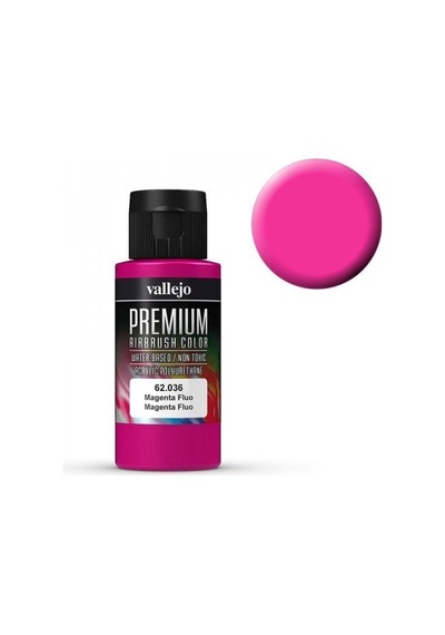 Vallejo 62036 60 Ml. Magenta Fluorescent, Premium Rc Color Serisi Model Boyası Renkli