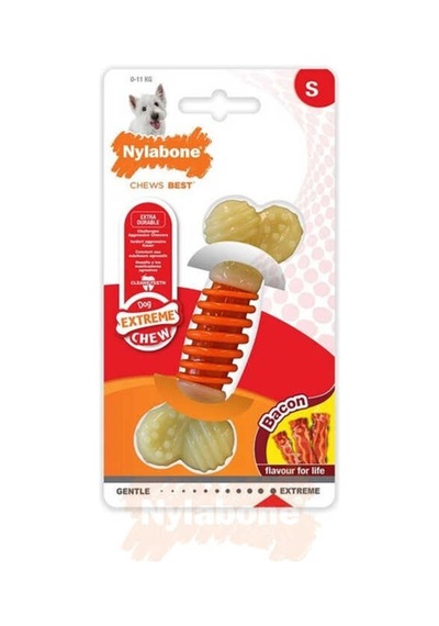 Nylabone Domuz Pastırması Aromalı Köpek Çiğneme Kemiği S