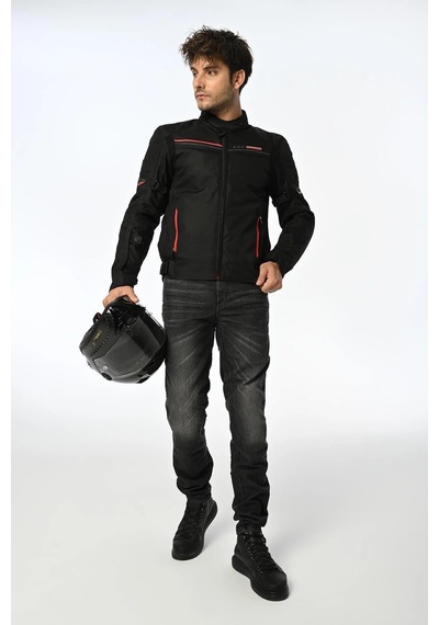 Ls2 Shadow Man Jacket Siyah Kırmızı Mont Renkli