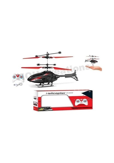 Hareket Sensörlü Kumandalı Şarjlı Kırmızı Helikopter - Oyuncak Helikopter