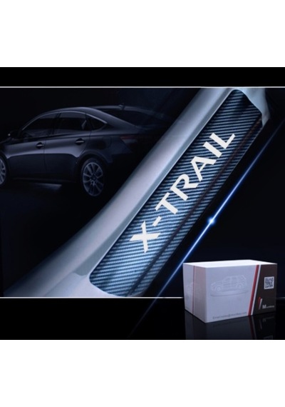 Nissan X- Trail Carbon Fiber Kapı Eşiği Yazısı Sticker 4Adet