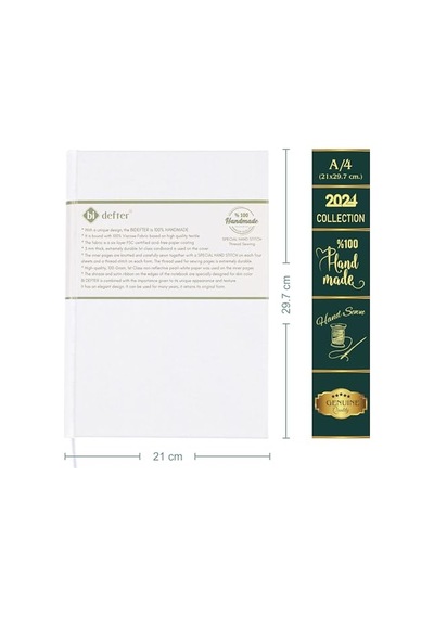 Bidefter Piyano Nota Defteri Sol Fa Anahtarlı Kesik Çizgi % 100 El Yapımı, El Dikişi, Kumaş Ciltleme A/4 - Bey