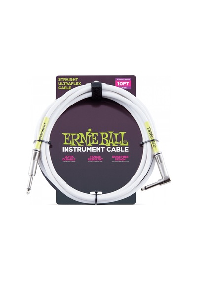 Ernie Ball P06049 10' Straight - Angle Instrument Cable Enstrüman